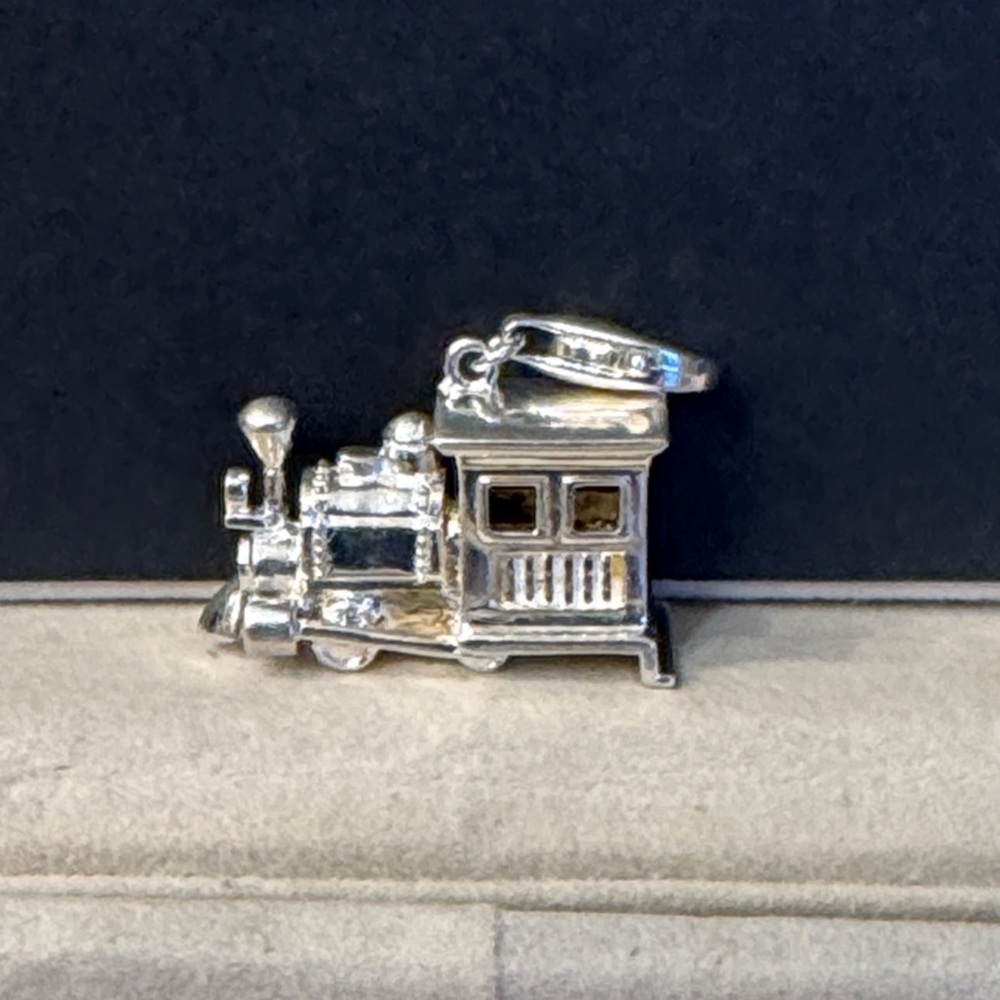 Silver Train Charm Pendant